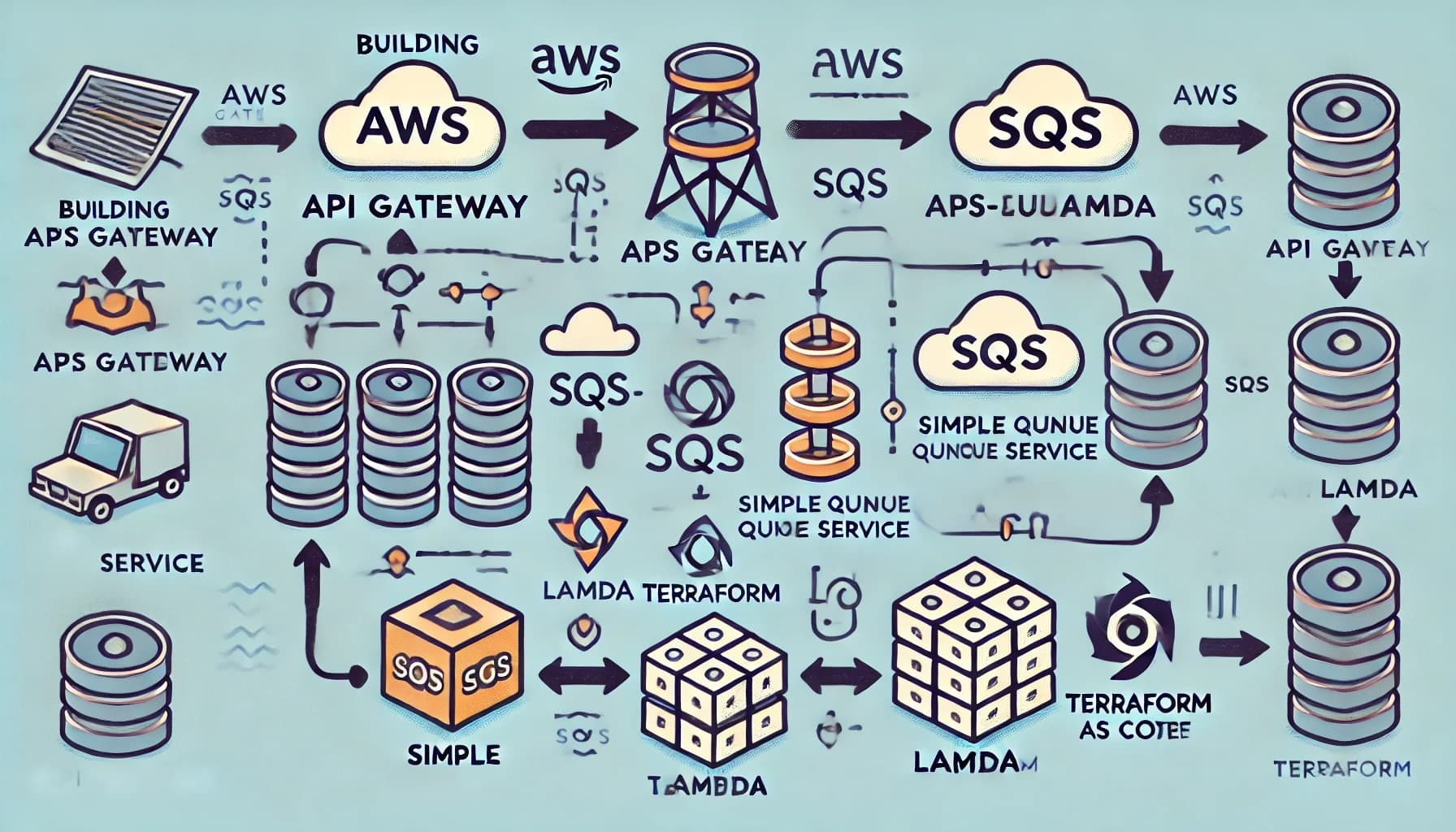 Building an ApiGateway-SQS-Lambda integration using Terraform